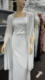 Royal White Cape Dress