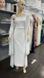 Royal White Cape Dress