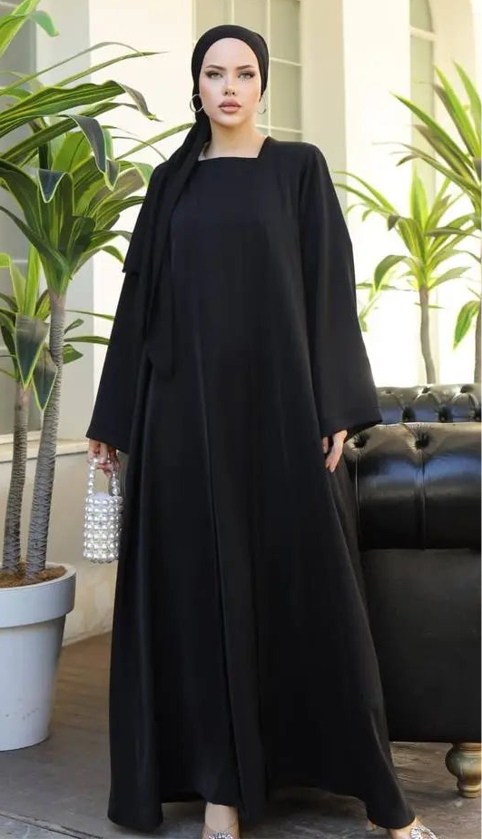 Elegant One-Piece Kimono Style Abaya - Green
