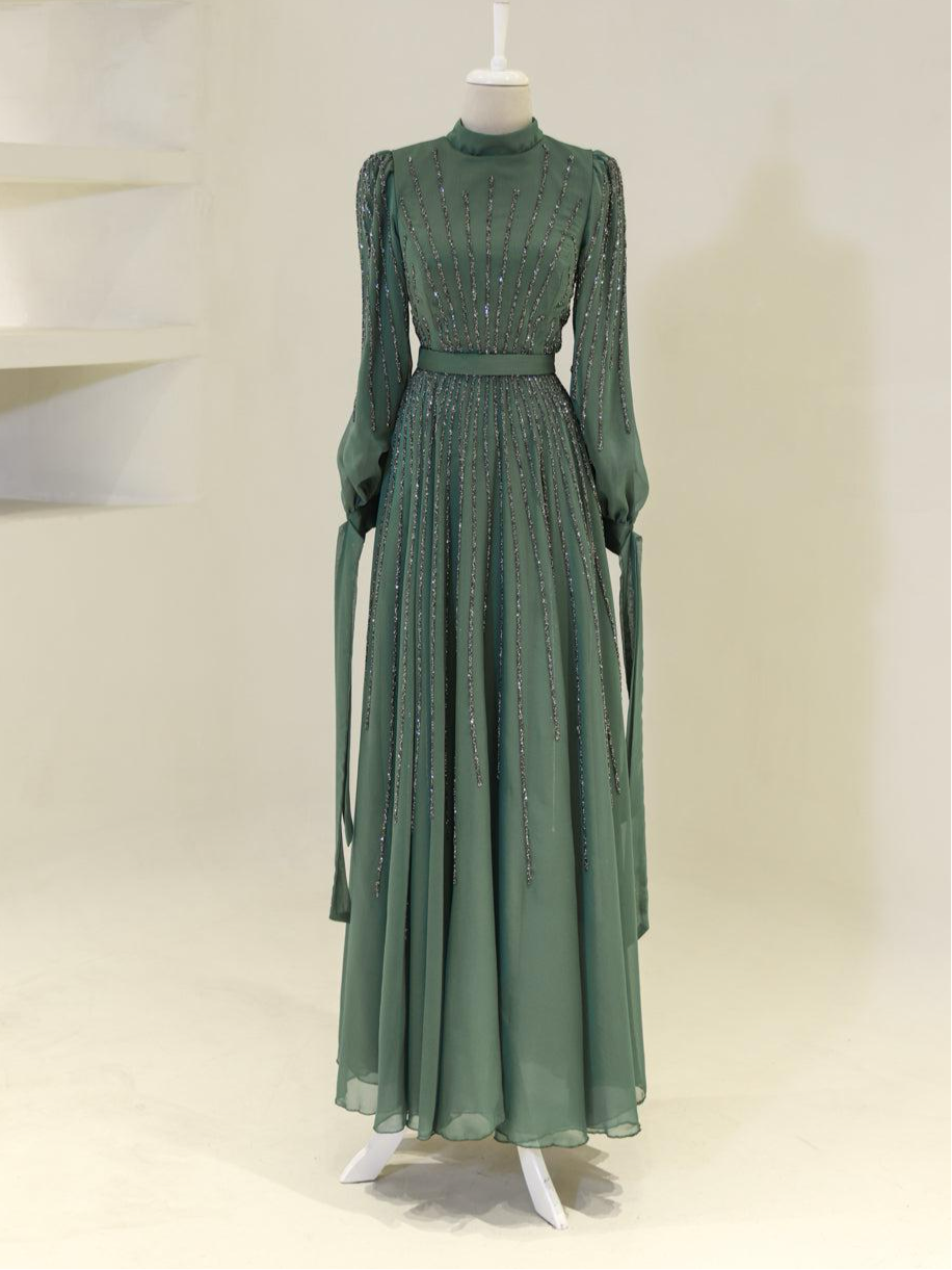 Green long sleeve dress