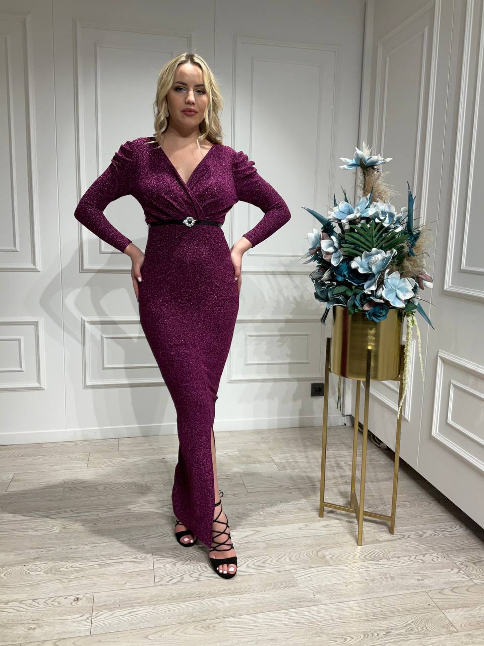 Purple midi dress best sale