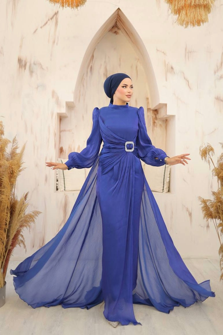 Nisa - Long sleeve evening dress