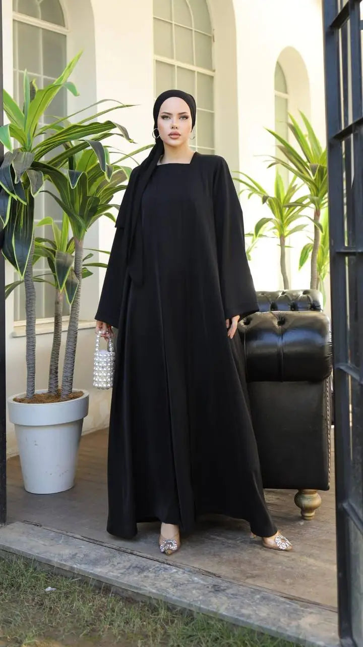 Elegant One-Piece Kimono Style Abaya - Blue