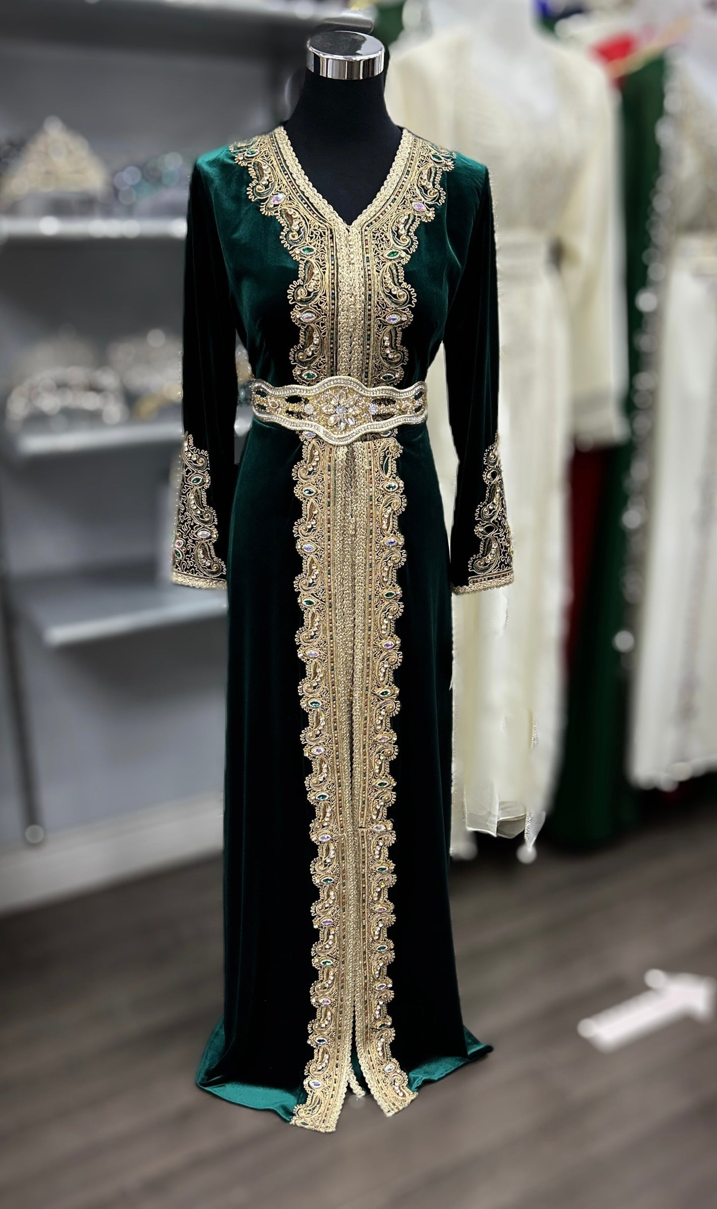 Green Velvet Kaftan
