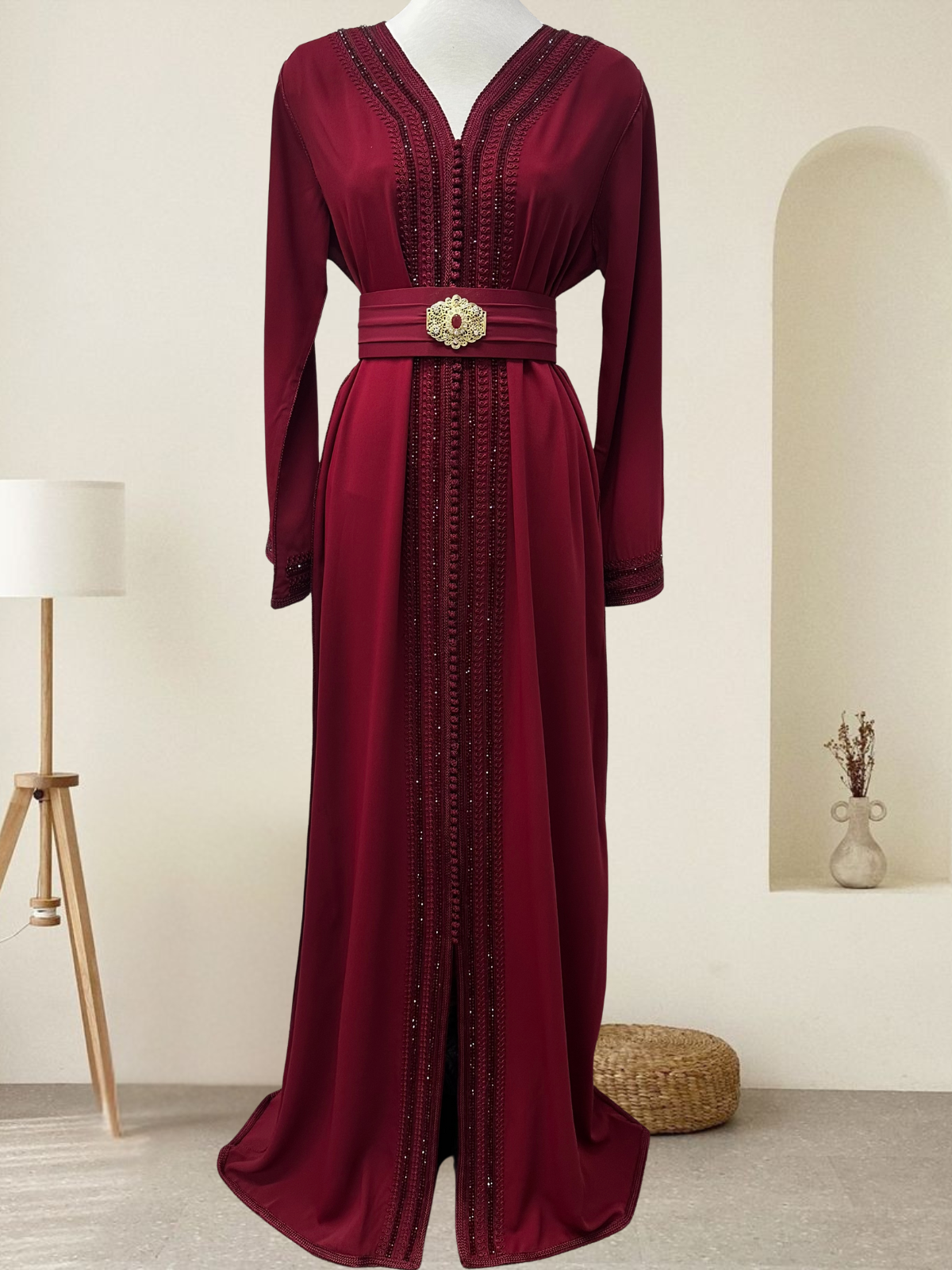 Burgundy Embellished Kaftan | Shopanisa.ca Montreal Canada  Shopanisa -  Tendances An-Nisa