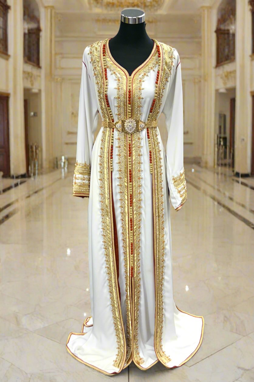 Handmade - Exclusive Moroccan White Kaftan