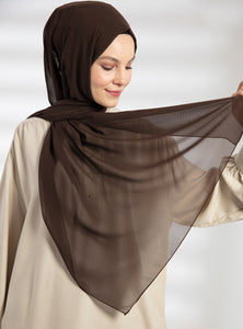 Premium Chiffon Hijab - Brown