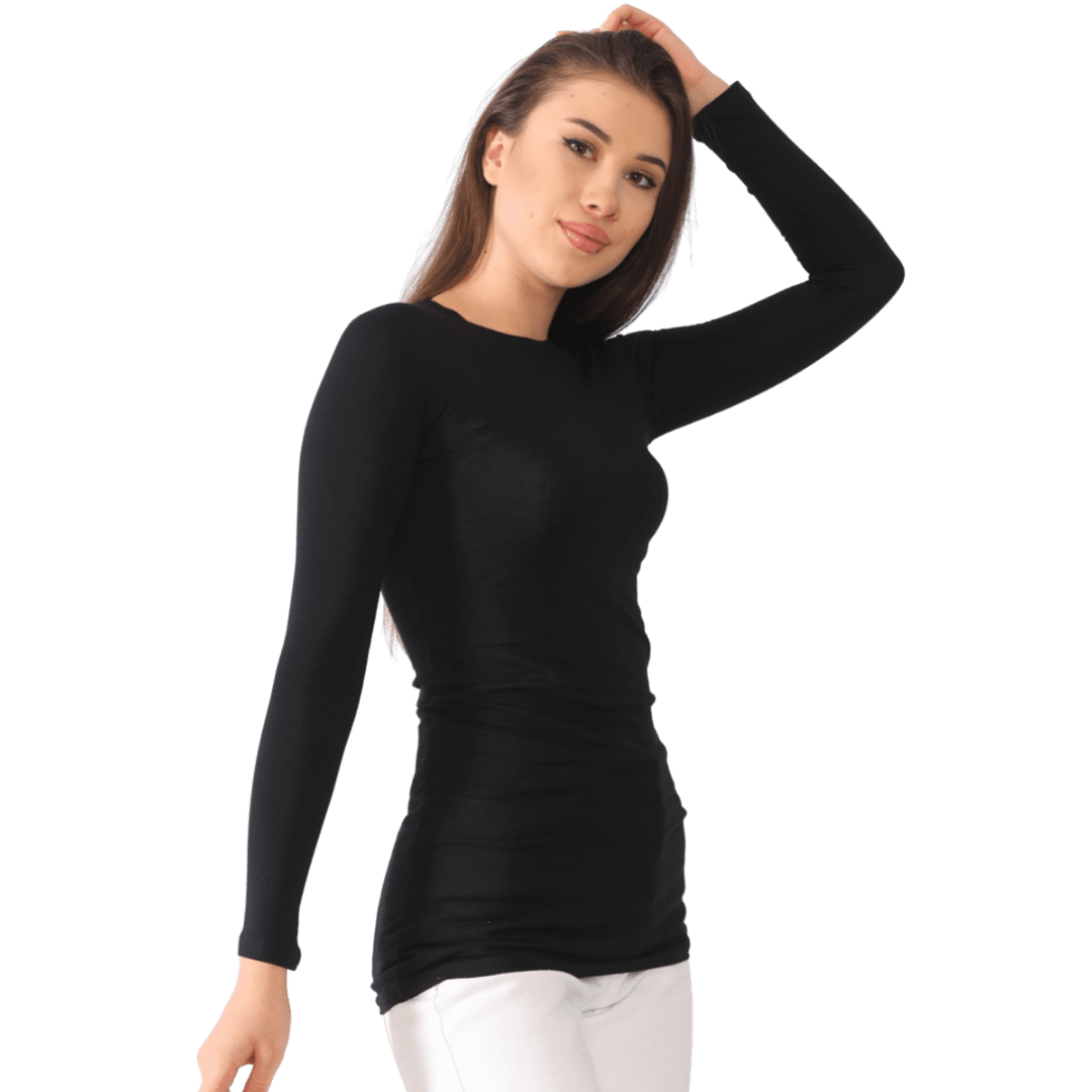 Transparent black long sleeve shirt sales