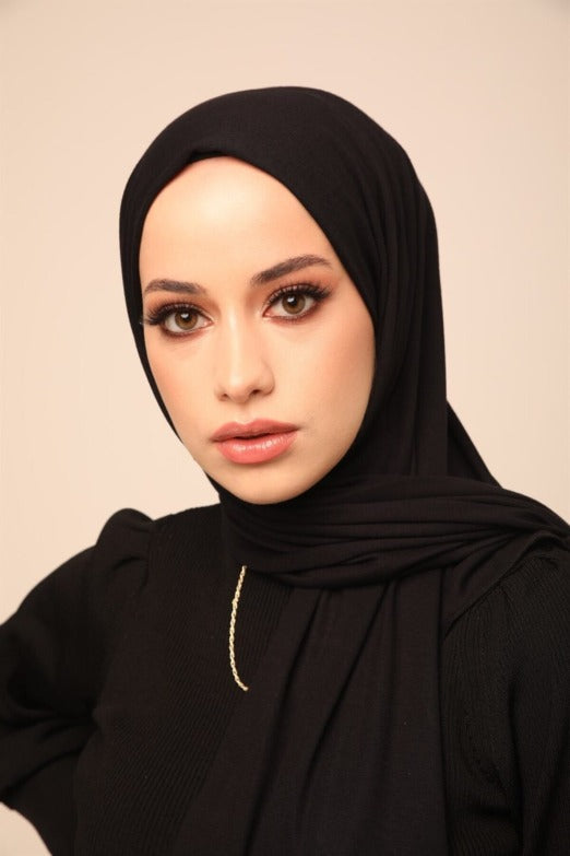 Superior Jersey Hijab - Black-Head Scarf Hijab-Shopanisa