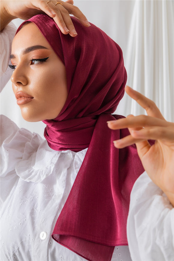 Exclusive Satin Hijab - Cherry