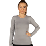 Light Grey Long Sleeve T-Shirt-Women's T-shirt-Shopanisa