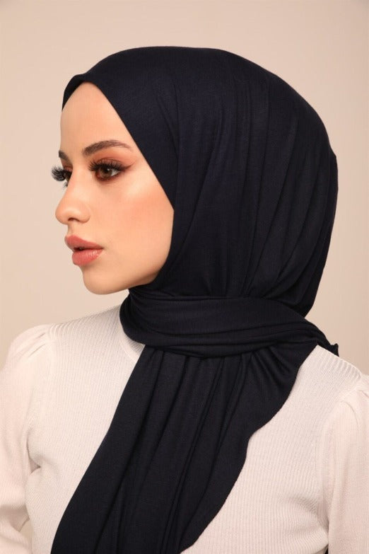 Superior Jersey Hijab - Navy Blue-Head Scarf Hijab-Shopanisa