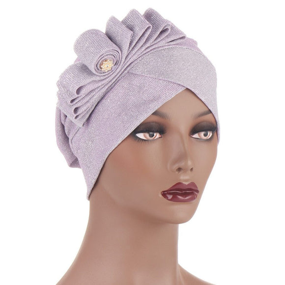 Shiny Bow-knotted | Pre-tied Head Cover Turban-Head Cover-Shopanisa