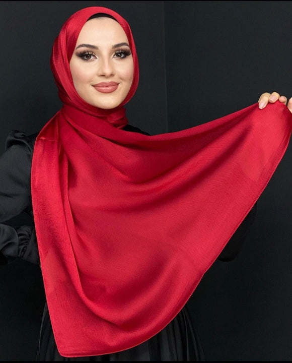 Exclusive Satin Hijab - Red-Head Scarf Hijab-Shopanisa