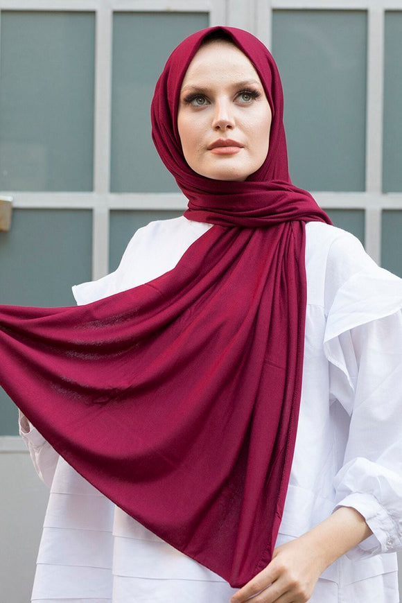 Superior Jersey Hijab - Burgundy-Head Scarf Hijab-Shopanisa