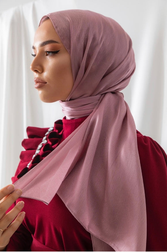 Exclusive Satin Hijab -  Rose
