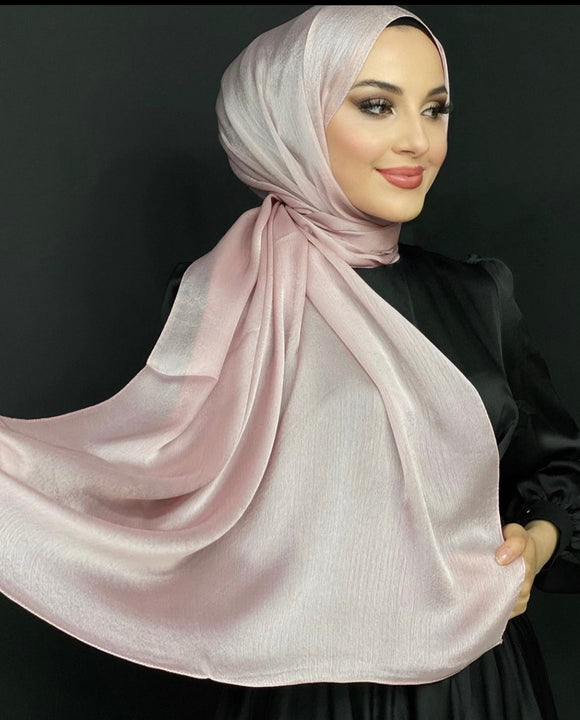 Exclusive Satin Hijab - Misty Rose-Head Scarf Hijab-Shopanisa