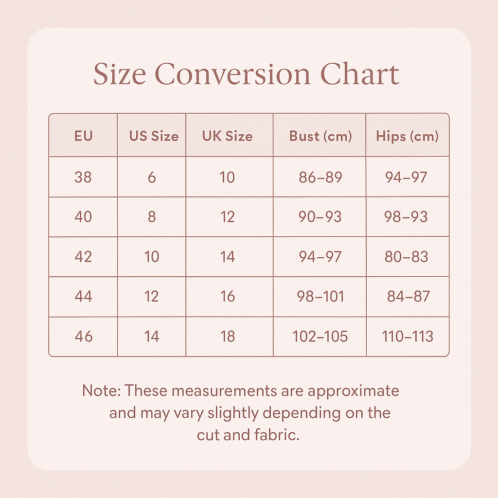 Size Chart Shopanisa 