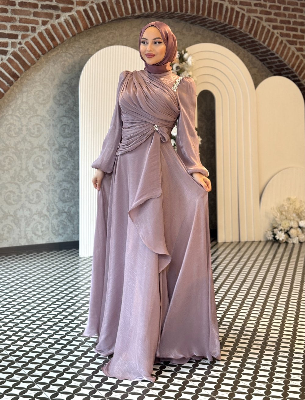 Luxury Draped Crystal Maxi Dress – Multiple Colours