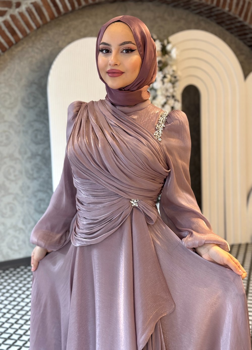 Luxury Draped Crystal Maxi Dress – Multiple Colours