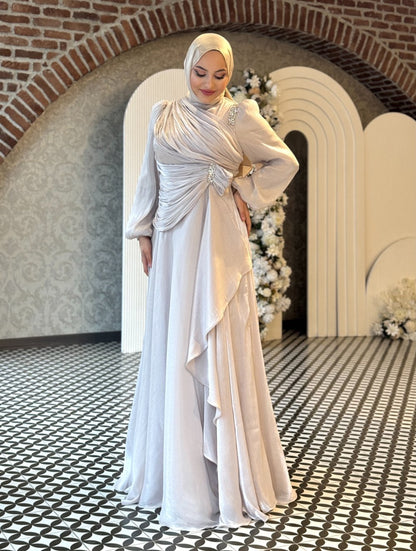 Luxury Draped Crystal Maxi Dress – Multiple Colours