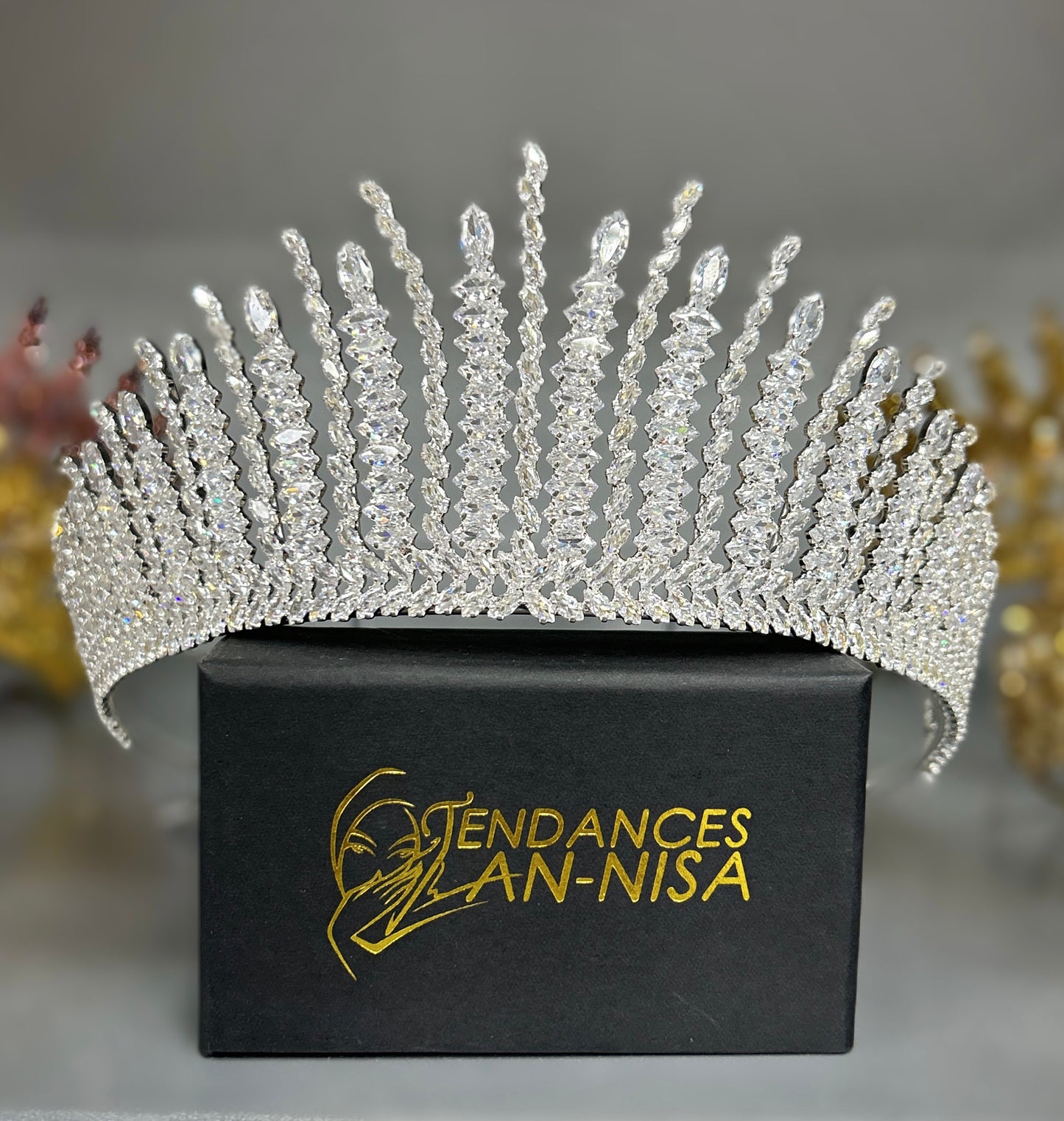 Bridal Tiara - Zirconia Silver Crown - Quinceañera - Head Accessories