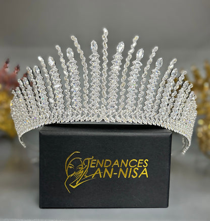 Bridal Tiara - Zirconia Silver Crown - Quinceañera - Head Accessories