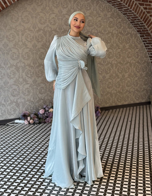Luxury Draped Crystal Maxi Dress – Multiple Colours