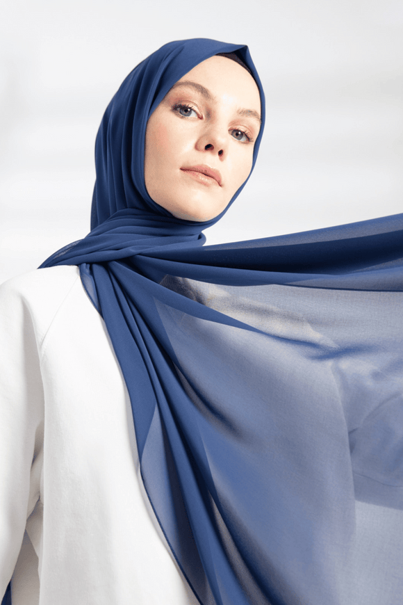 Hijab Mousseline Premium - Indigo