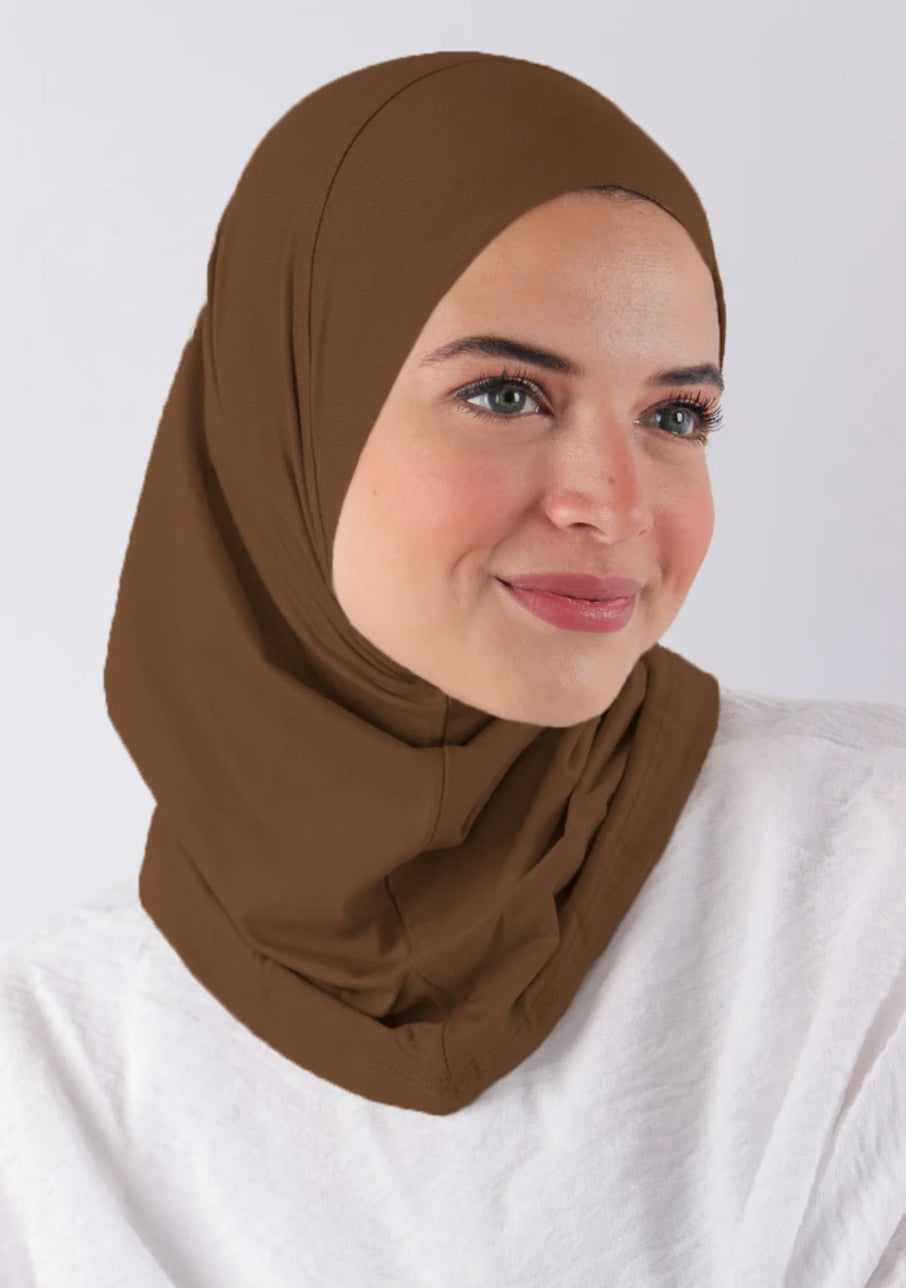 Hijab instantané Amira - Brun cannelle 