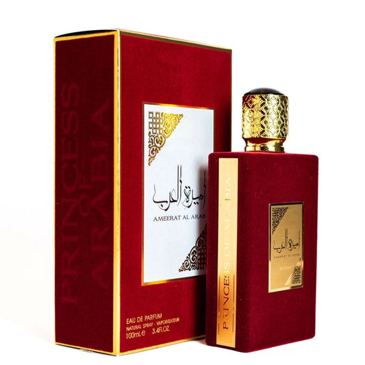 DUBAI ARABIAN PERFUME AMEERAT AL ARAB IN A LUXURIOUS RED VELVET BOTTLE