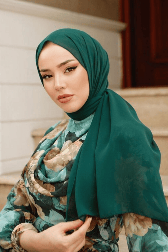 Hijab en mousseline de qualité supérieure - Vert
