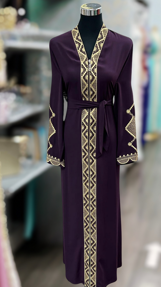 Brodé - Abaya violette