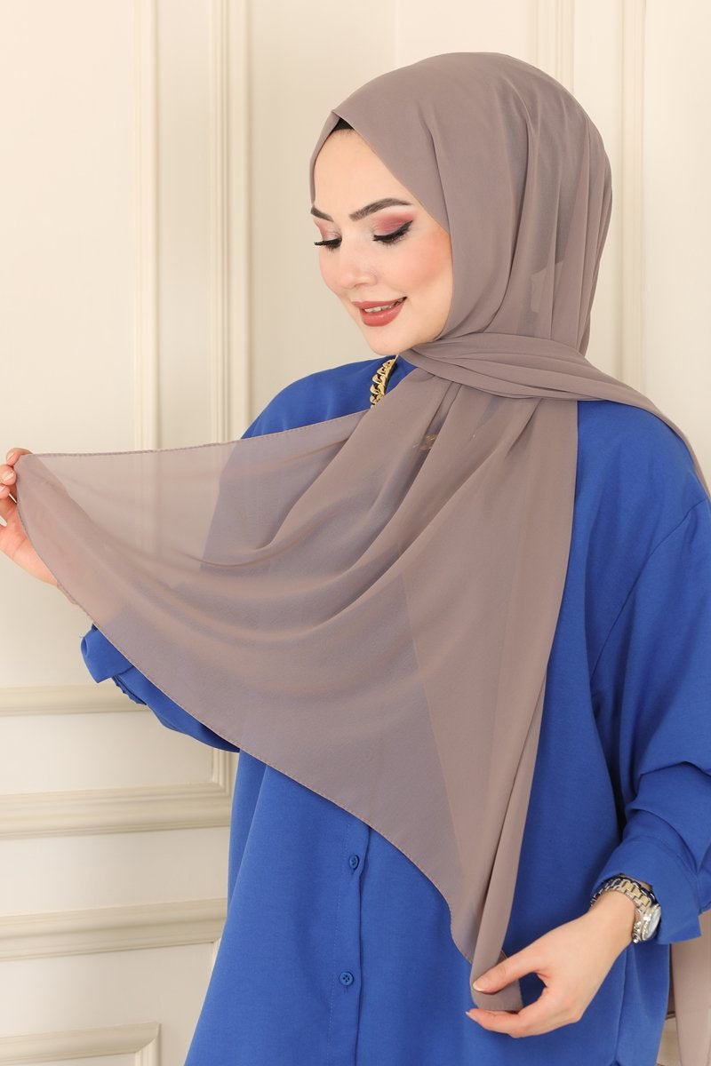 Taupe Nude Chiffon Hijab