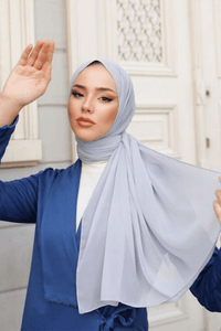 Hijab Mousseline Premium - Gris Clair
