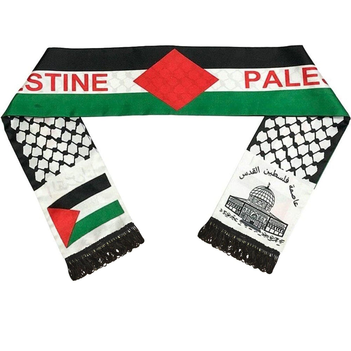 Double Faced Scarf - Palestinian Flag - Kuffiyeh