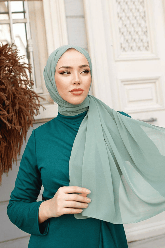 Hijab Mousseline Premium - Vert Pistache