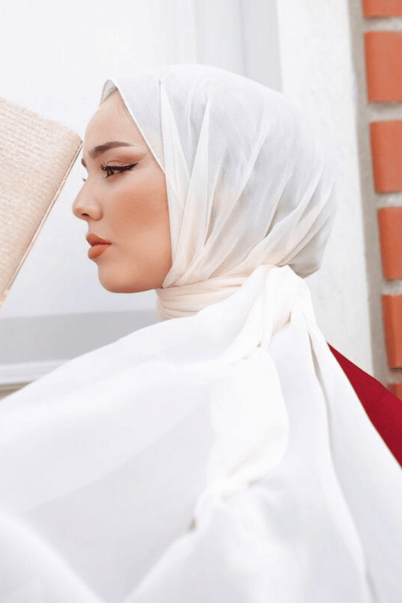 Hijab Mousseline Premium - Blanc Cassé