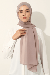 Hijab Mousseline Premium - Rose Coquillage