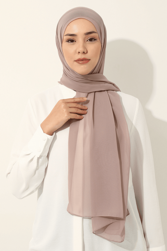 Hijab Mousseline Premium - Rose Coquillage