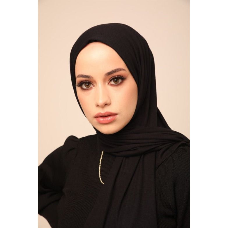 Superior Jersey Hijab - Black-Head Scarf Hijab-Shopanisa