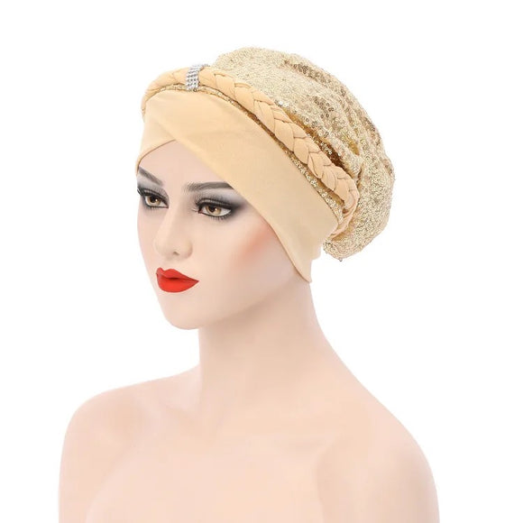 Turban à paillettes pré-noué - Headwrap