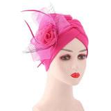 Pre-tied Flower Turban - Fascinator Headwrap