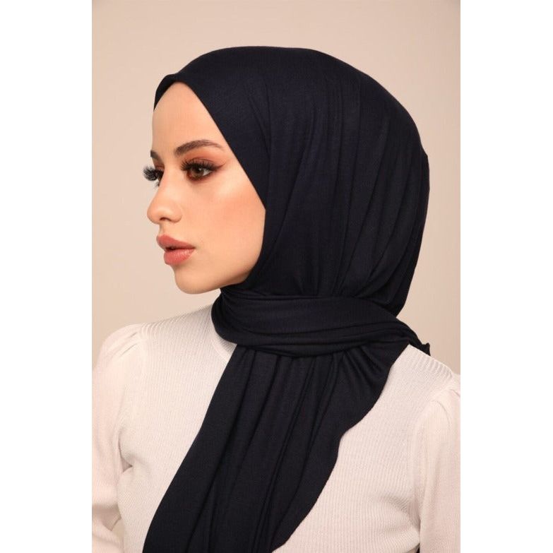 Superior Jersey Hijab - Navy Blue-Head Scarf Hijab-Shopanisa