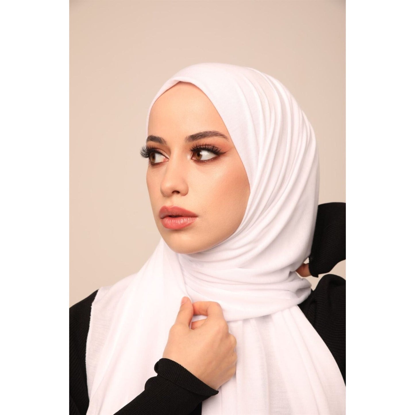 Superior Jersey Hijab - White-Head Scarf Hijab-Shopanisa