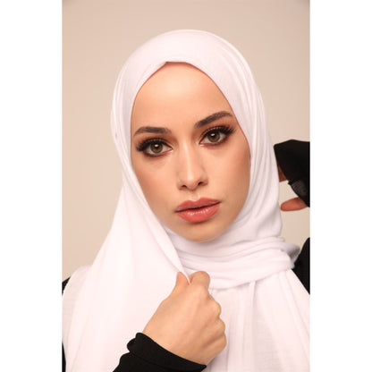 Superior Jersey Hijab - White-Head Scarf Hijab-Shopanisa