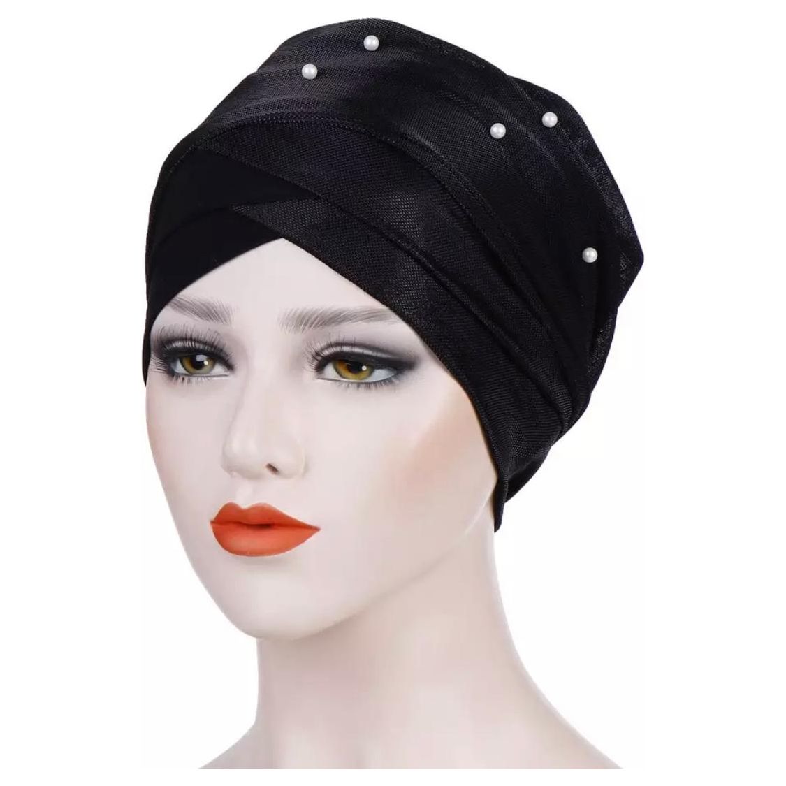 Gold Pearl Pre-Tied Head Wrap-Head Cover-Shopanisa