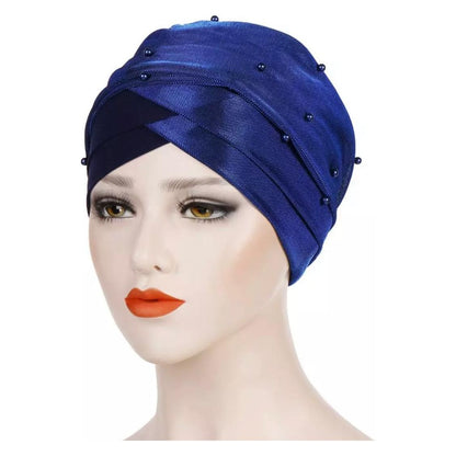 Gold Pearl Pre-Tied Head Wrap-Head Cover-Shopanisa