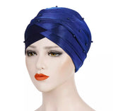 Gold Pearl Pre-Tied Head Wrap-Head Cover-Shopanisa