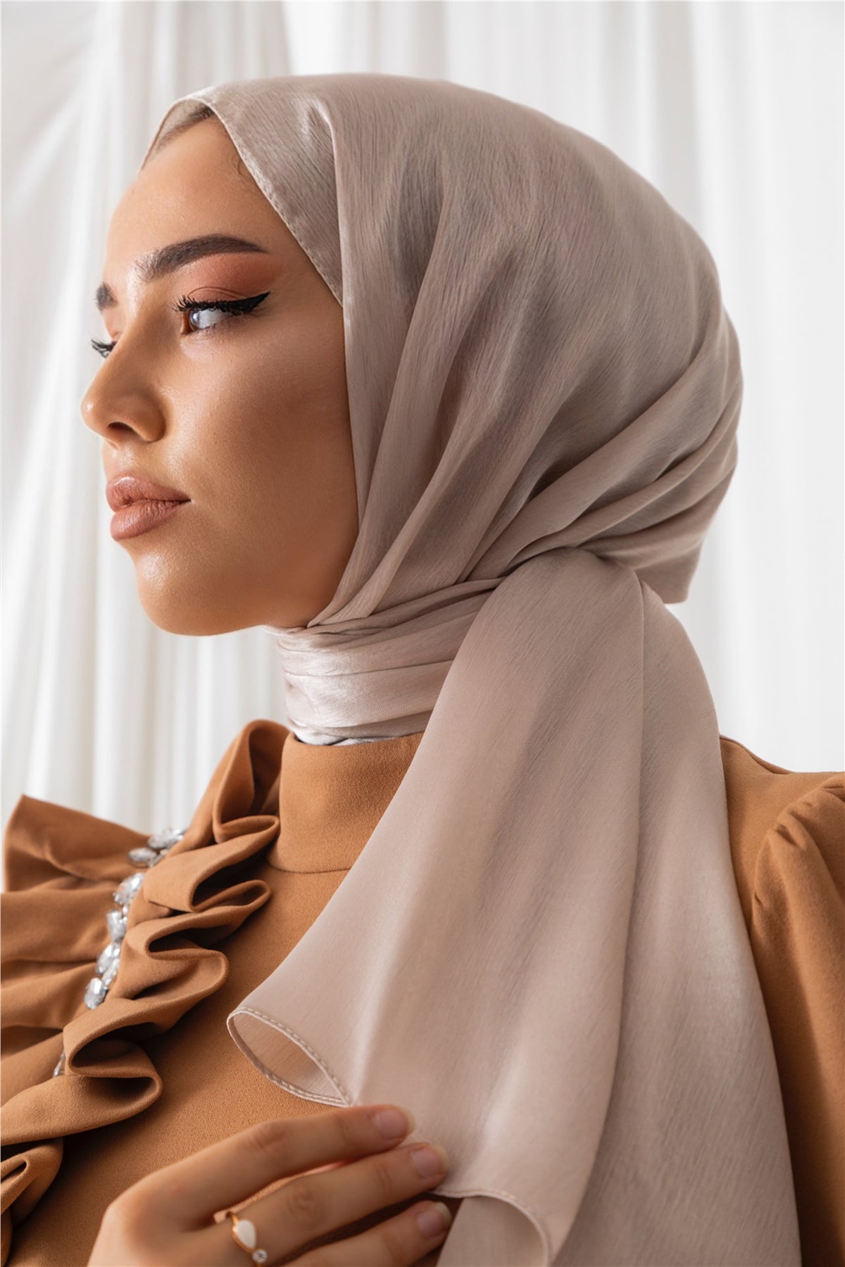 Hijab Satin Exclusif - Vanille